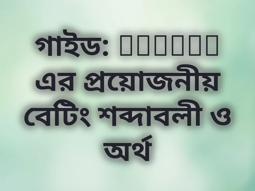 বেটিং শব্দাবলী